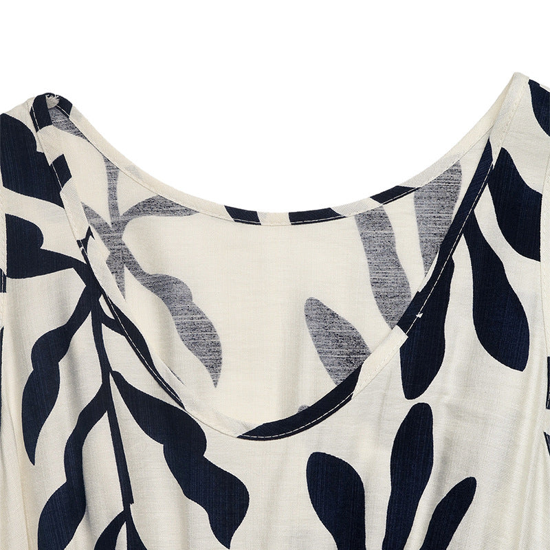French Holiday Style Sleeveless Slit Dress