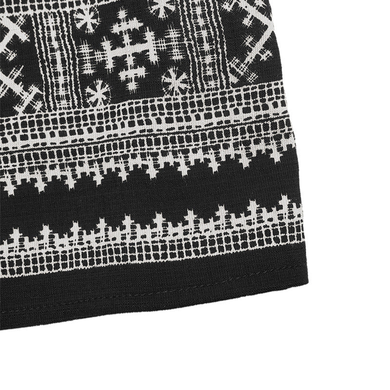 Retro-Style Geometric Print Two-Piece Set