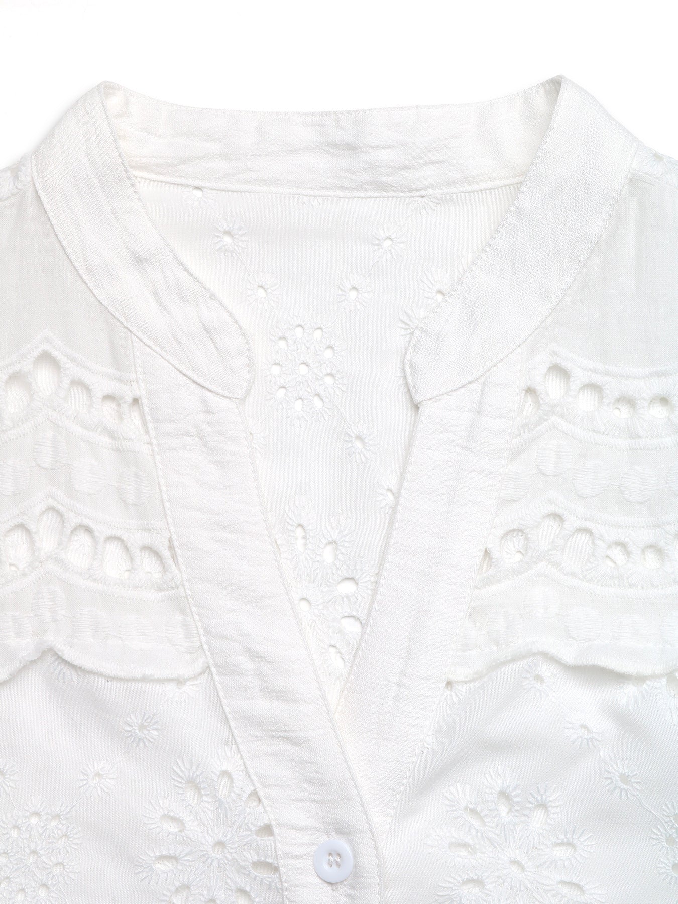 Casual Solid Color Woven V-Neck Shirt